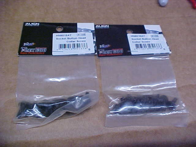 ALIGN HN6015AT (2 PKGS) = SOCKET BUTTON HEAD COLLAR SCREW: TREX 600 (NEW)