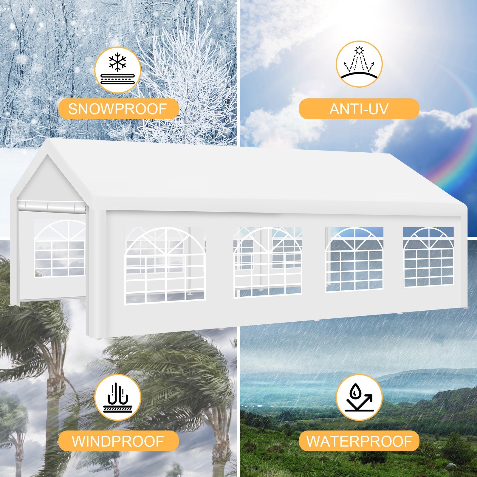 13'x26' Heavy Duty Wedding Party Tent Outdoor Gazebo Canopy Tent Removable Walls