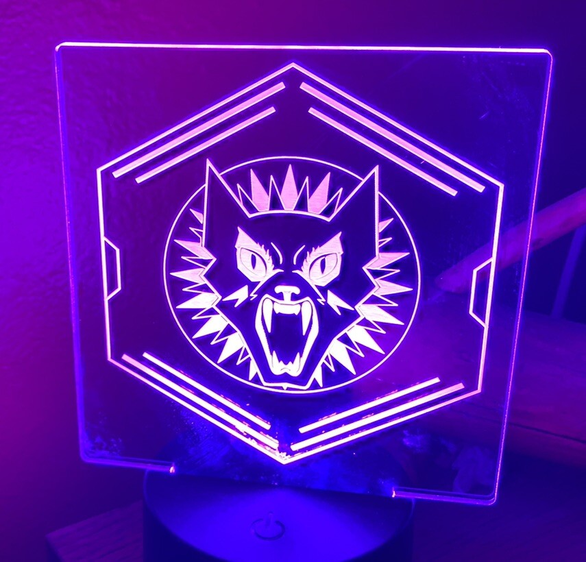 LED Battletech Etched Lamp with Clan Logos