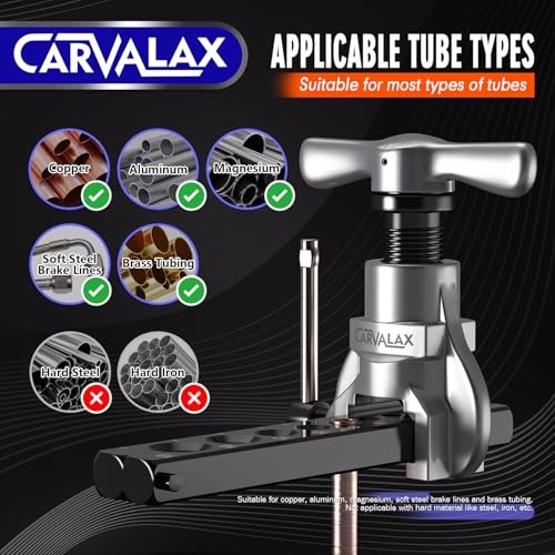 45° Eccentric Flaring Tool Kit for Copper, Brass, and Single Bar Metric