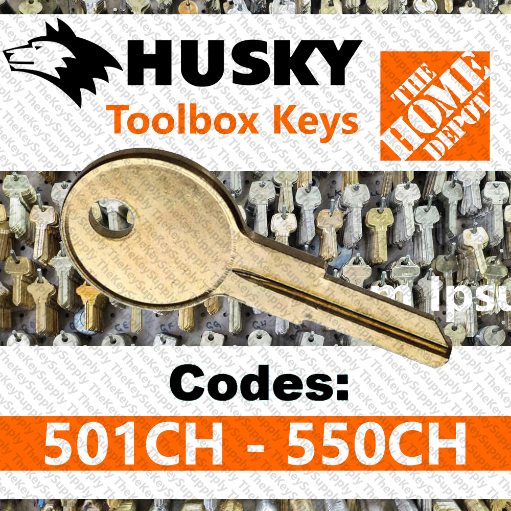 Husky Toolbox Replacement Key Cut to Code 501CH - 550CH