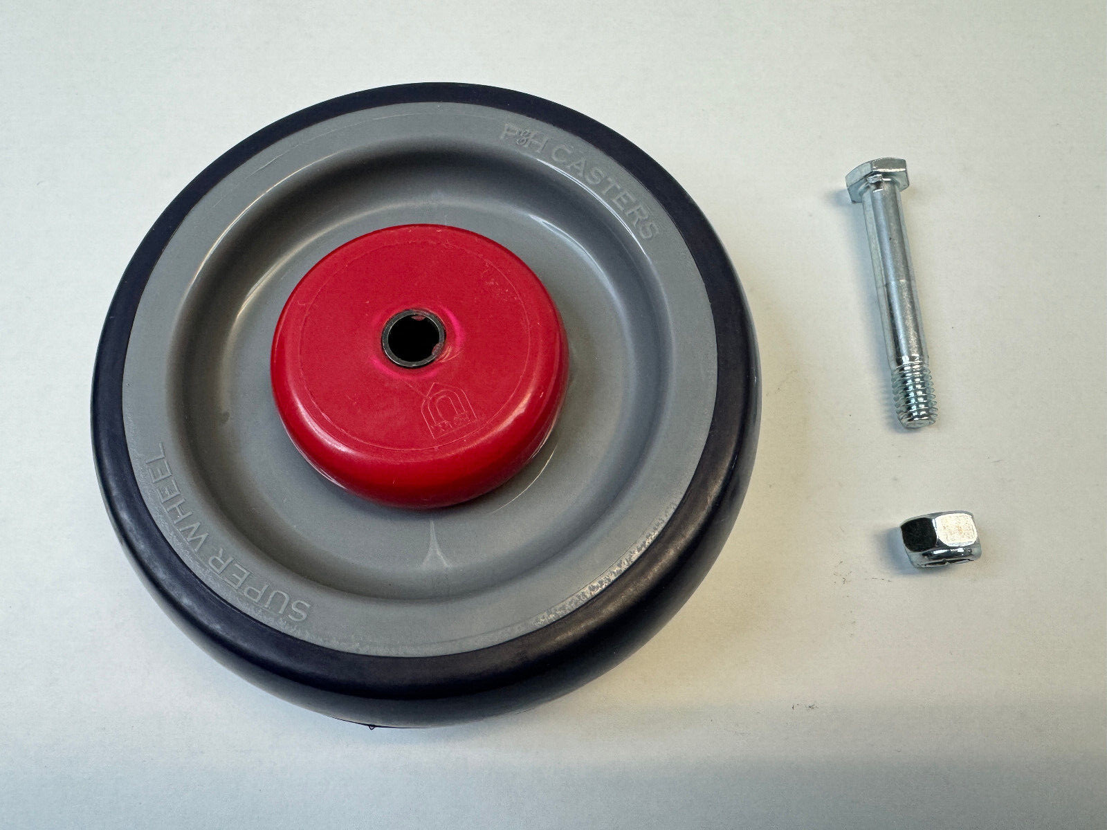 SHOPPING CART WHEEL - 5" x 1-1/4" with bolt and lock nut