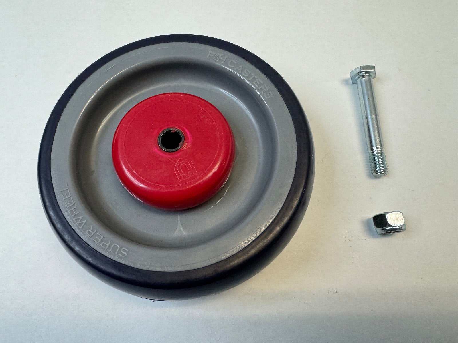 SHOPPING CART WHEEL - 5" x 1-1/4" with bolt and lock nut