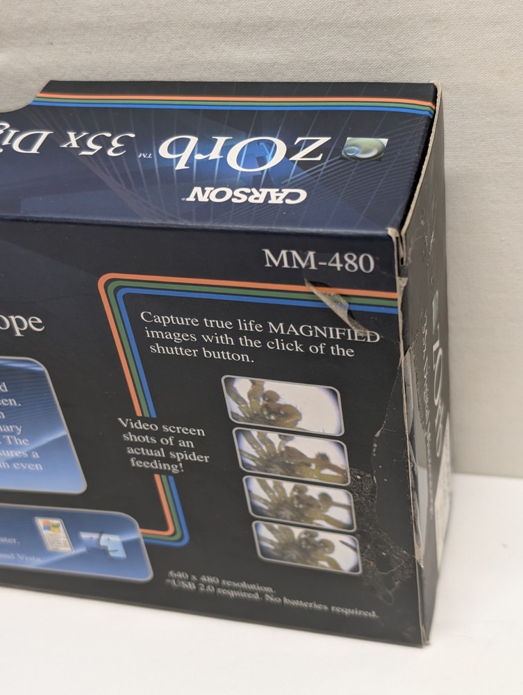 Carson Zorb 35X Digital Microscope MM-480 Camera Video Capture - Works