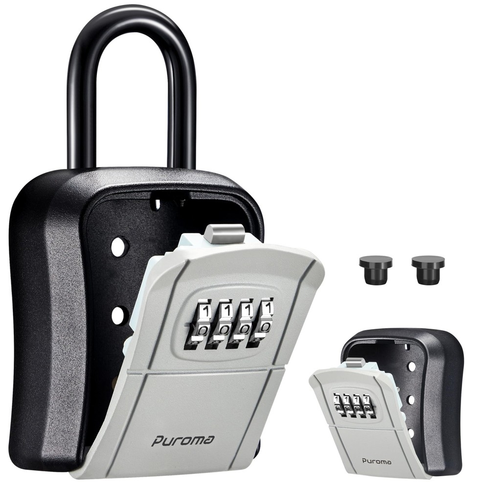 Key Lock Box, Portable Combination Lockbox Wall-Mounted Key Storage Box for H...