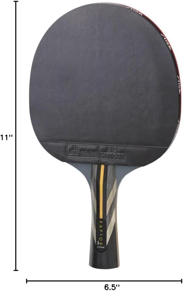 Carbon Fiber Ping Pong Paddle - 2mm Sponge, Flared Handle - Performance Table...