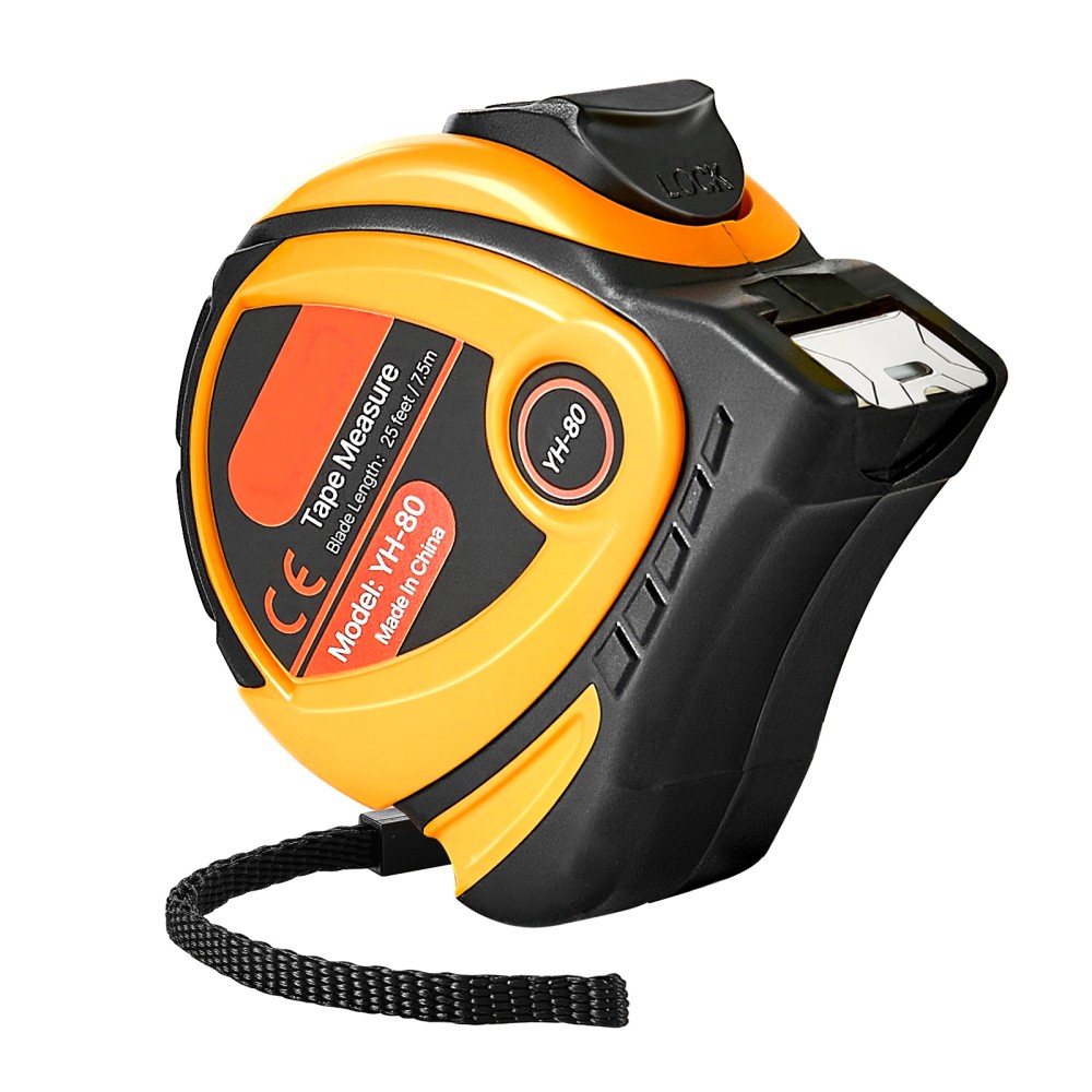25ft Tape Measure w/ Dual-Scale ft/m, Retractable ABS Case, Easy Read