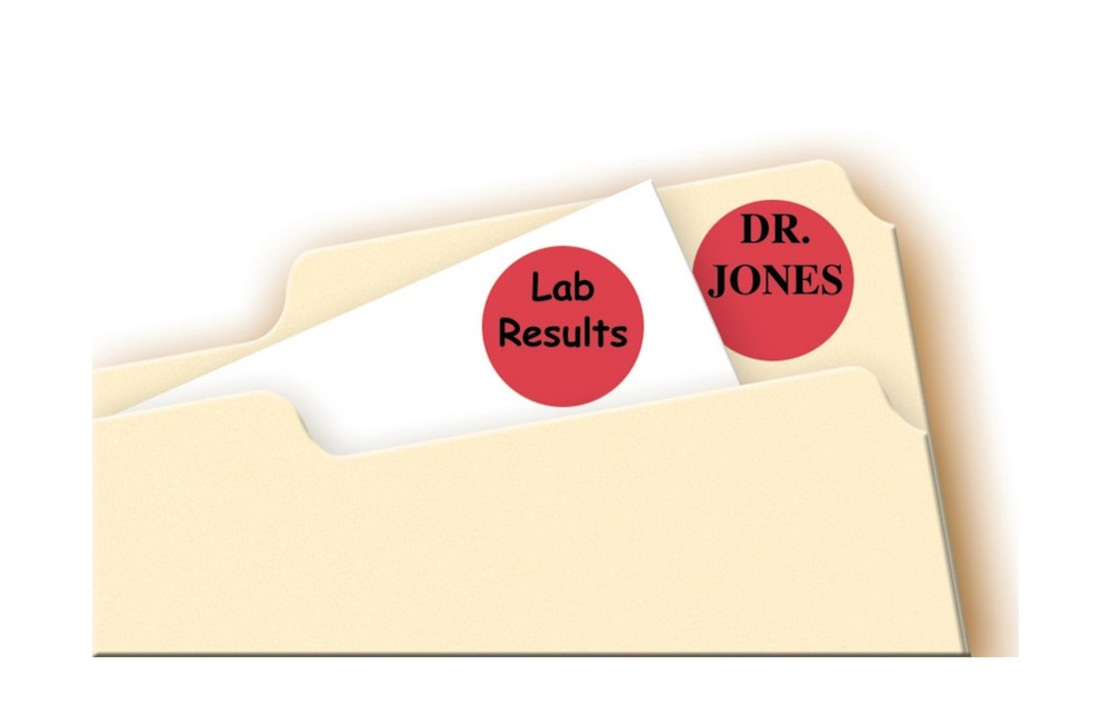Avery Print/Write Self-Adhesive Removable Labels, 0.75 Inch Diameter, Red, 18...