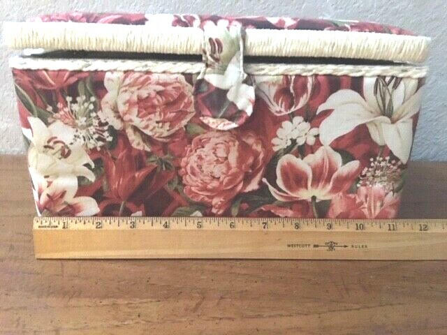 Flower Design Sewing Basket With Handle, Free Shipping