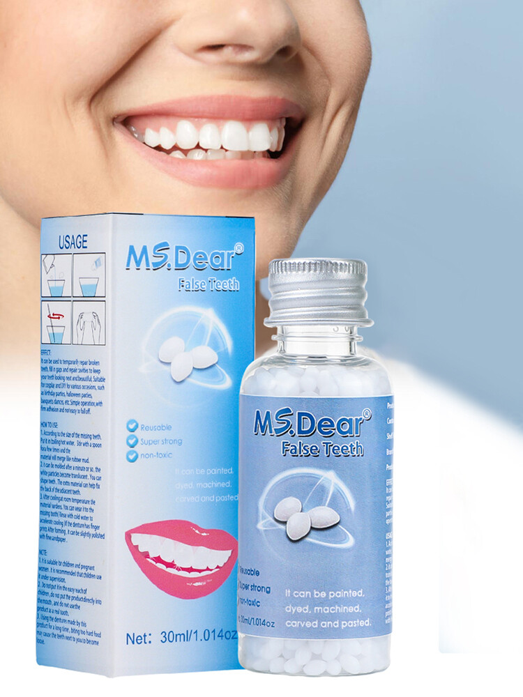 3pcs False Teeth Solid Glue Temporary Tooth Repair Moldable Teeth Gap Filler