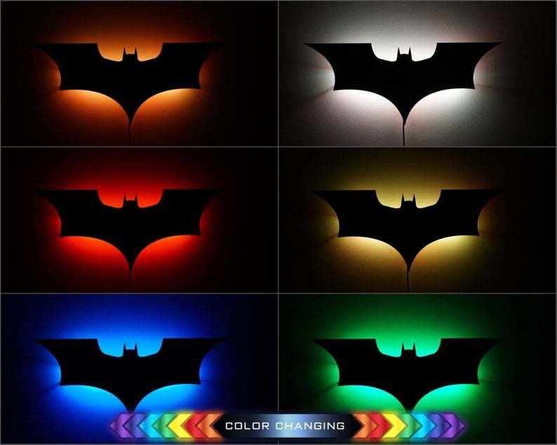 Bat light Logo LED Night Light Wireless Remote Control Lamp Bedroom Atmosphere