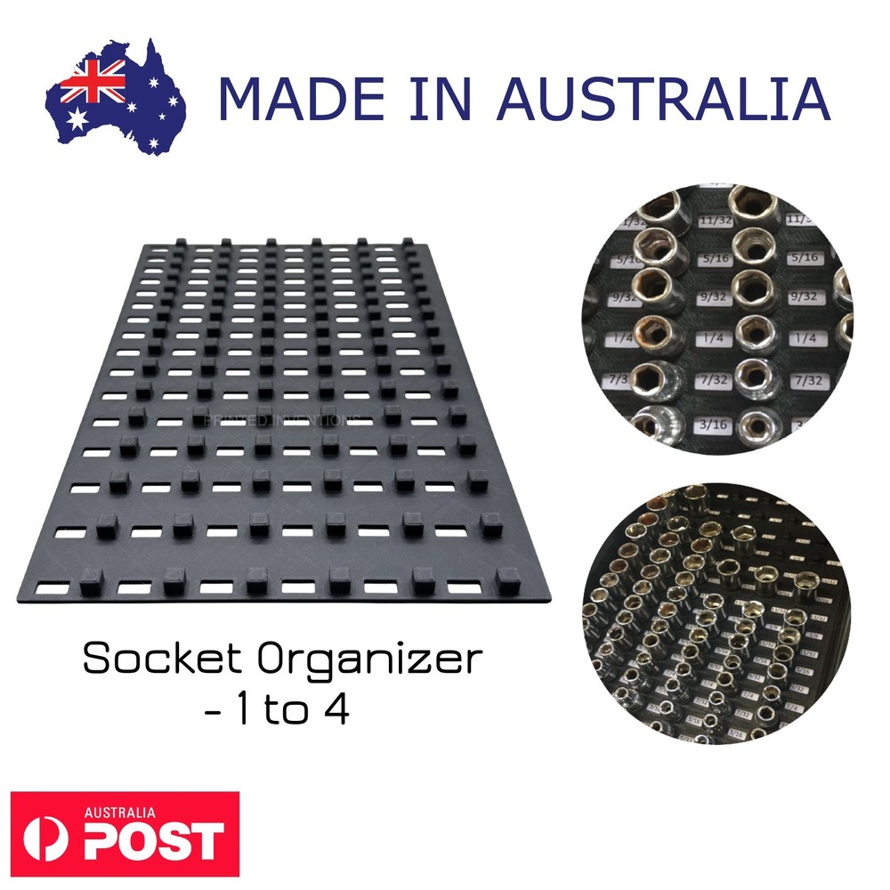 Socket Organizer for 1/4" Drive Sockets – Tool Box Rail Holder