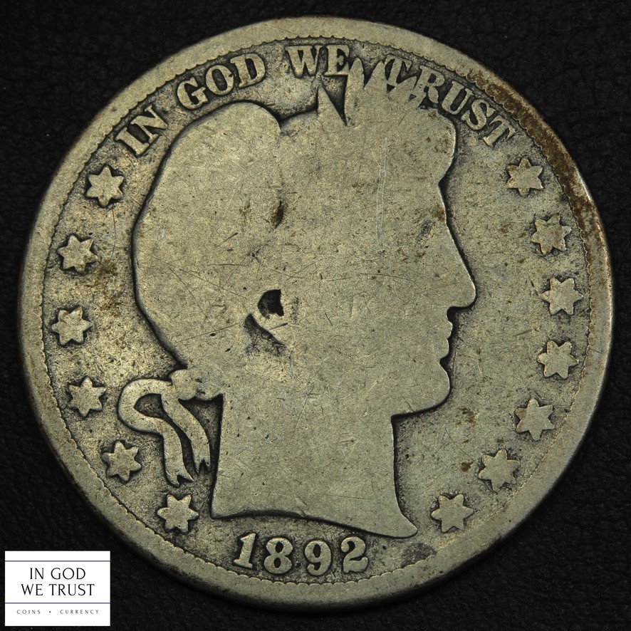 1892 S Barber Silver Half Dollar 50C