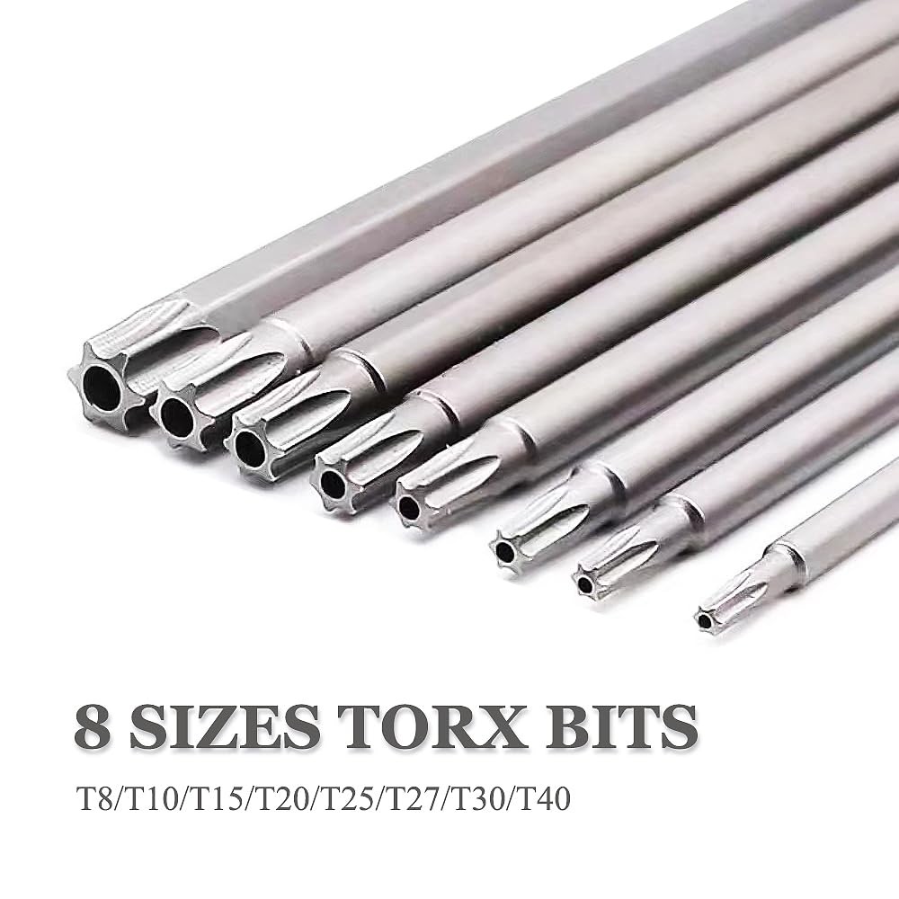 Long Torx Screwdriver Bits 8pcs 200mm/8 Inch Long Torx Bit Set Torx Security ...