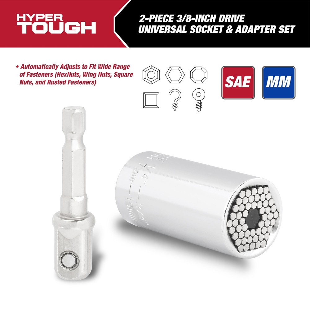 Universal Socket with Power Drill Adaptor, Fits 1/4-3/4 Inch