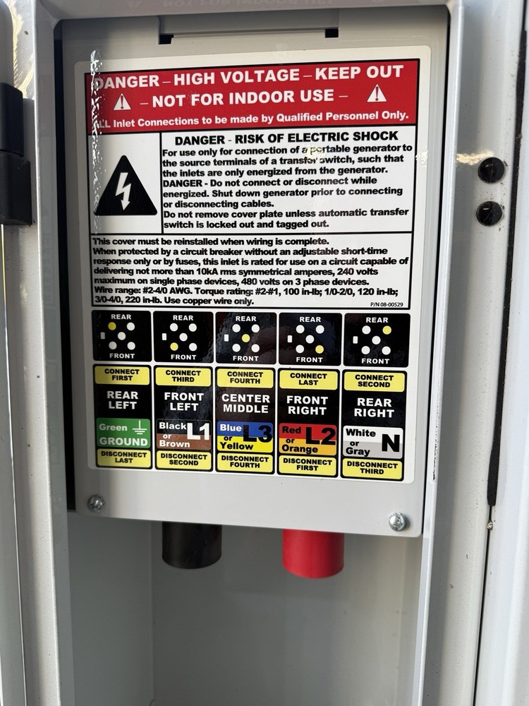 Intersect 200 AMP 240v Single PHASE Generator TRANSFER SWITCH Manual W/ CamLock