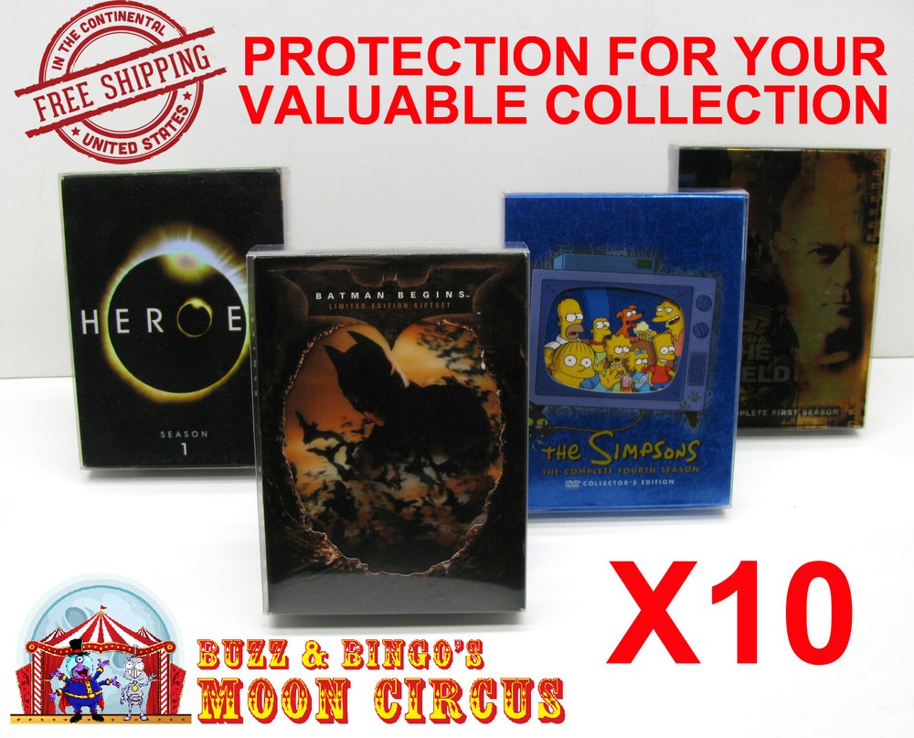 10x DVD OVERSIZED BOX SET (SIZE DVO B) - CLEAR PLASTIC PROTECTIVE BOX PROTECTOR