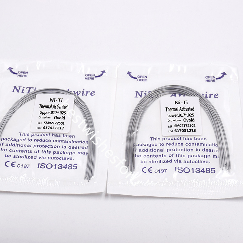 Heat Thermal Activated Rectangular Niti Wire Arch Ovoid Form Upper Lower All