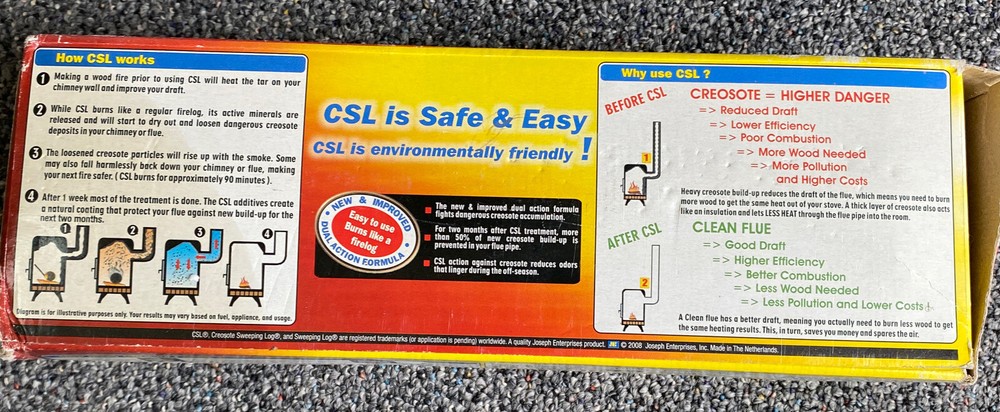 CSL Creosote Log w/Ignite-O Fire starter Packets