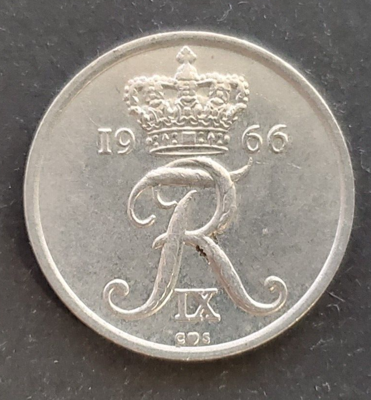 Denmark, nice 1966 25 ore coin