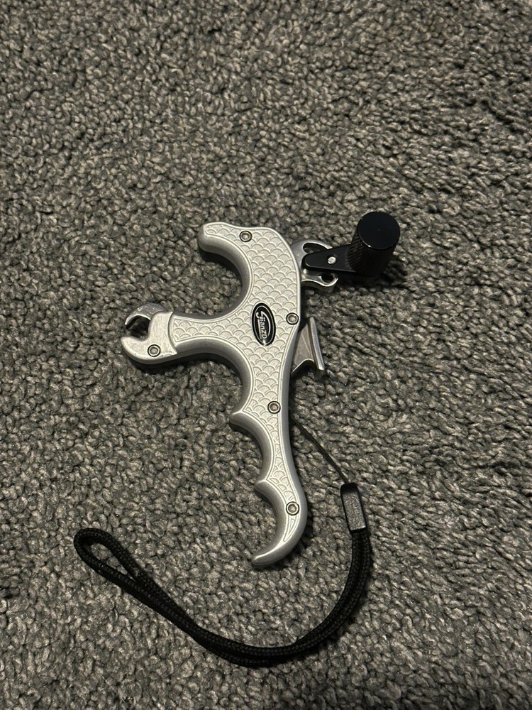 JianZD Compound Bow Thumb Trigger Archery Release Aid - Silver/Black