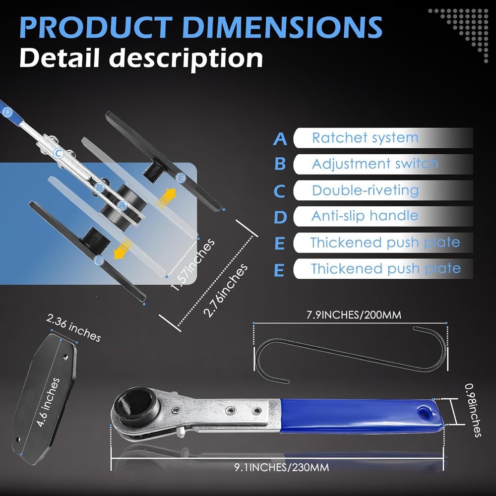 Adjustable Piston Compressor Blue 360 Brake Caliper Tool