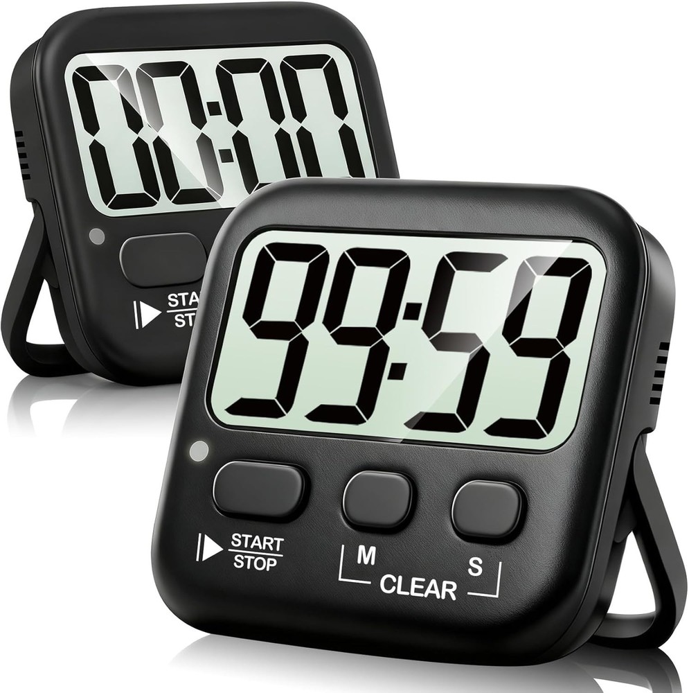 2 Pack Digital Timer for Kids, Magnetic Countdown Kitchen Timers for Cooking,...