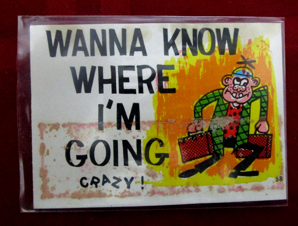 1967 Fleer Back Slapper Sticker # 50