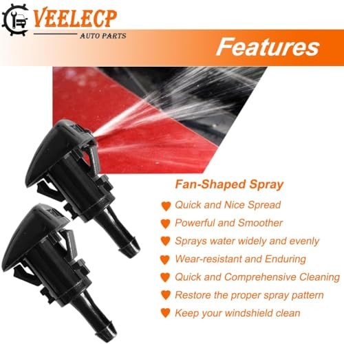 2PCS Windshield Washer Nozzle Sprayers Kit Compatible with 2007-2010 Cirrus,