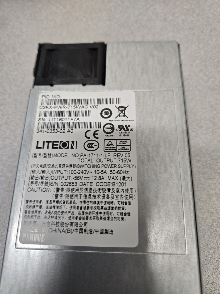 Cisco C3KXPWR715WAC Redundant Power Supply Module