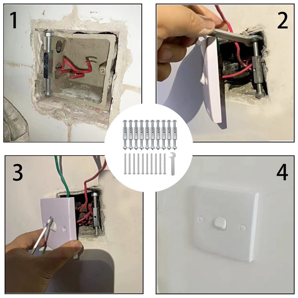 Rrina 10Pcs 86 Type Wall Box Repair Tool Electrical Light Switch Socket...