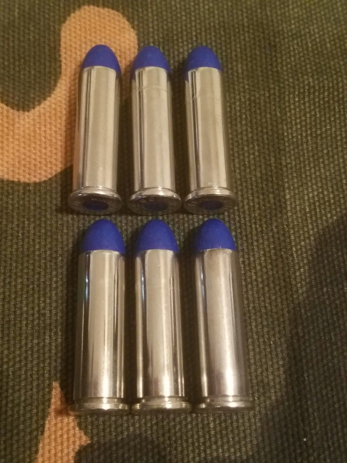 38 SPECIAL SNAP CAPS SET OF 6, BLUE AND NICKEL, REAL 125gr WEIGHT!!!