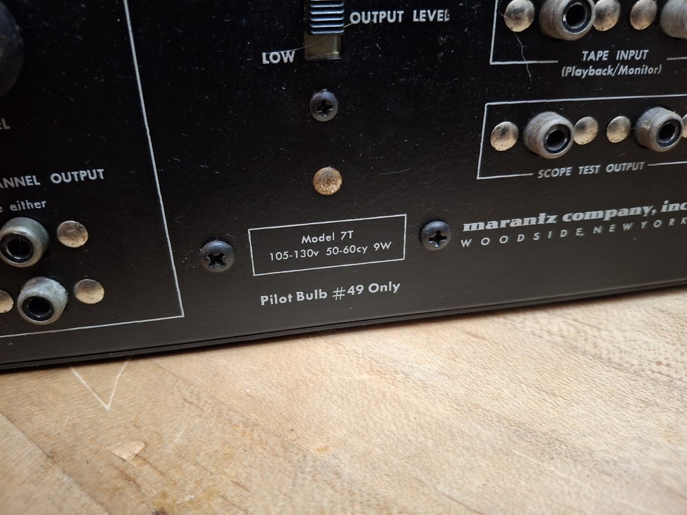 Vintage MARANTZ Model 7T Pre Amplifier Stereo Console Solid State Silver WORKS