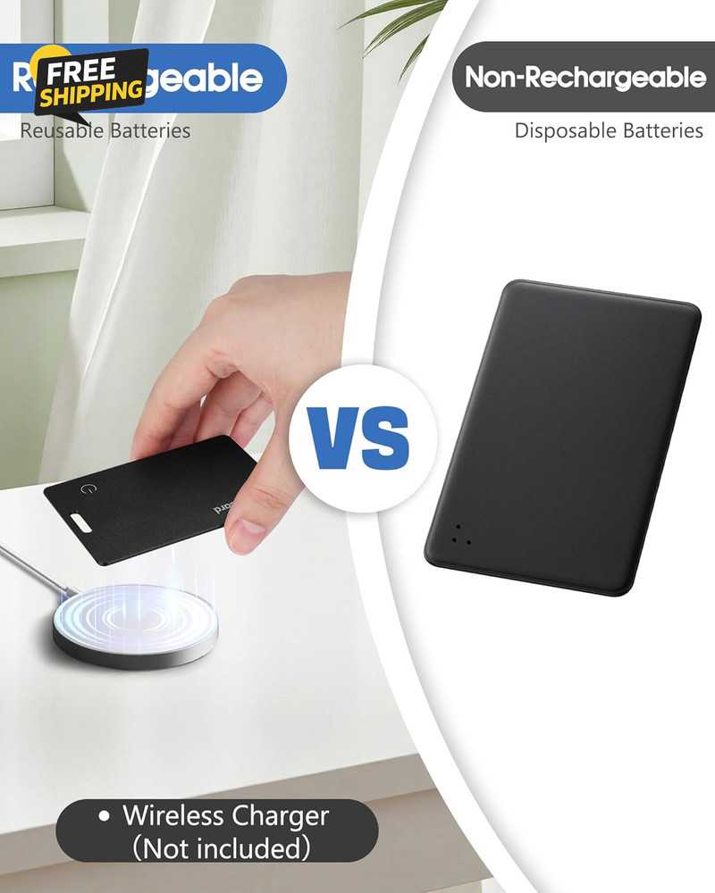 Wallet Tracker Card for Android,Rechargeable Wallet Finder Smart Tag,Tracker Tag