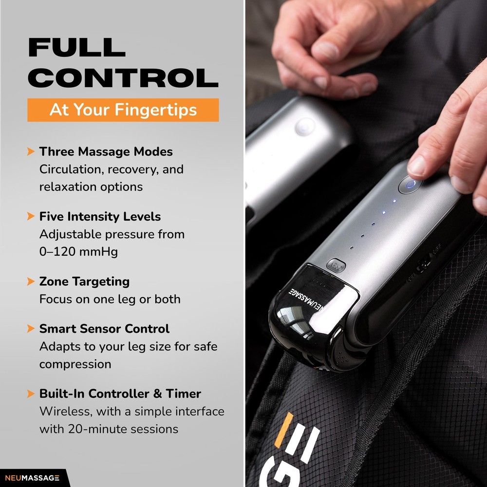 Professional Leg Compression Massager Recovery System | Cordless Rechargeable...
