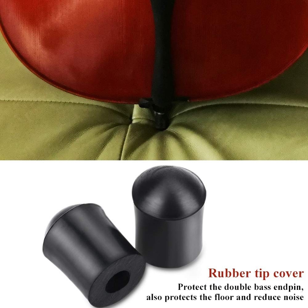 Double Bass Endpin Rubber Tip 2pcs Black