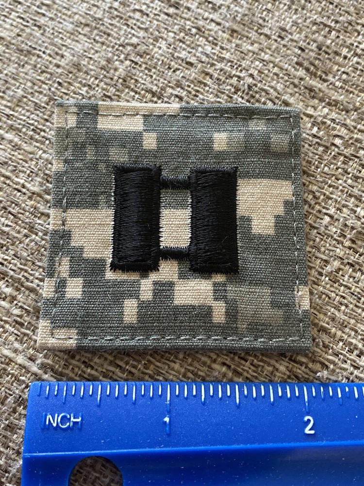 US Army Captain CPT O-3 Rank ACU Hook / Loop Pattern Military Patch INV6314