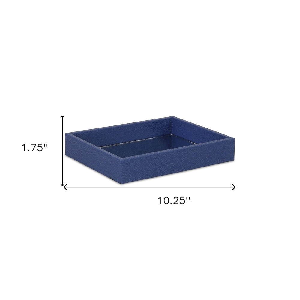 10 Navy Blue Rectangular Wood Handmade Tray