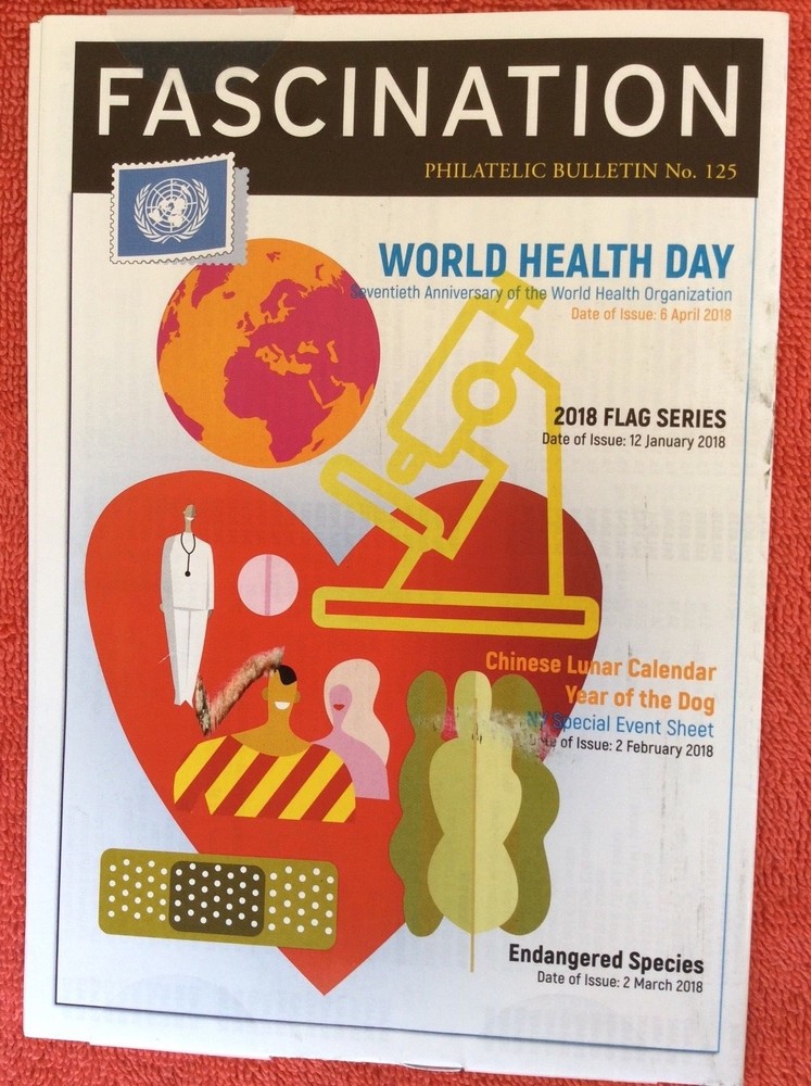 2018 FASCINATION UNITED NATIONS  PHILATELIC NO 125 WORLD HEALTH DAY FLAG SERIES