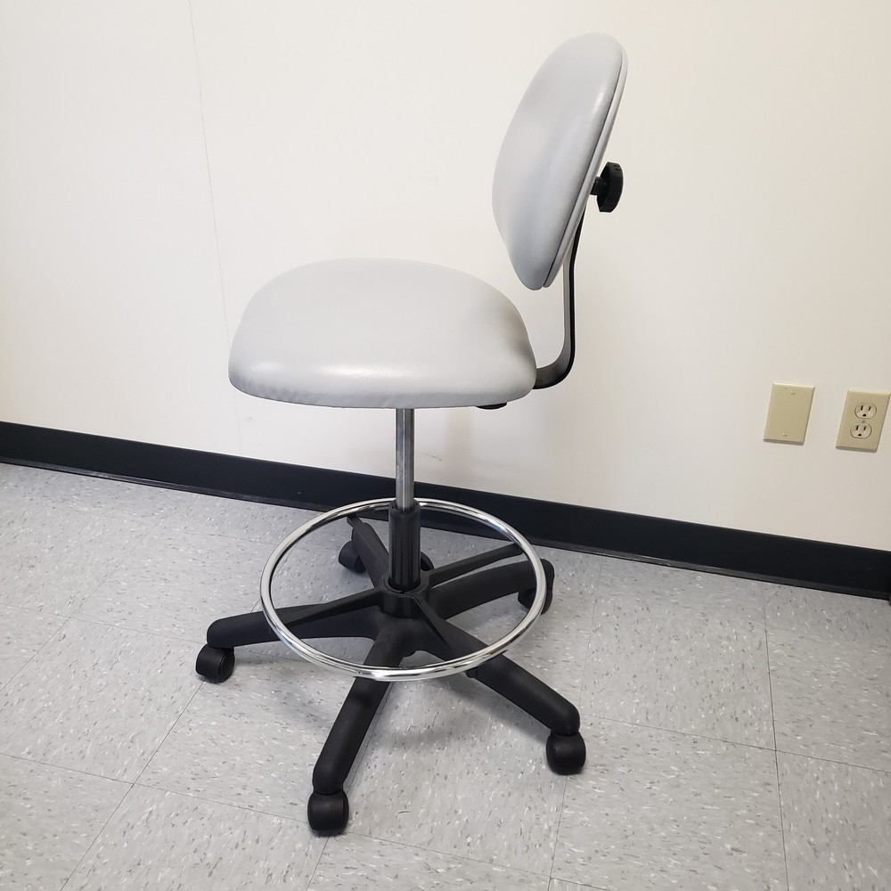 Light Gray Vinyl Tall Chair - Adjustable Height