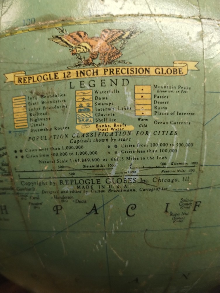 Ca. 1948 REPLOGLE 12 inch Precision Globe