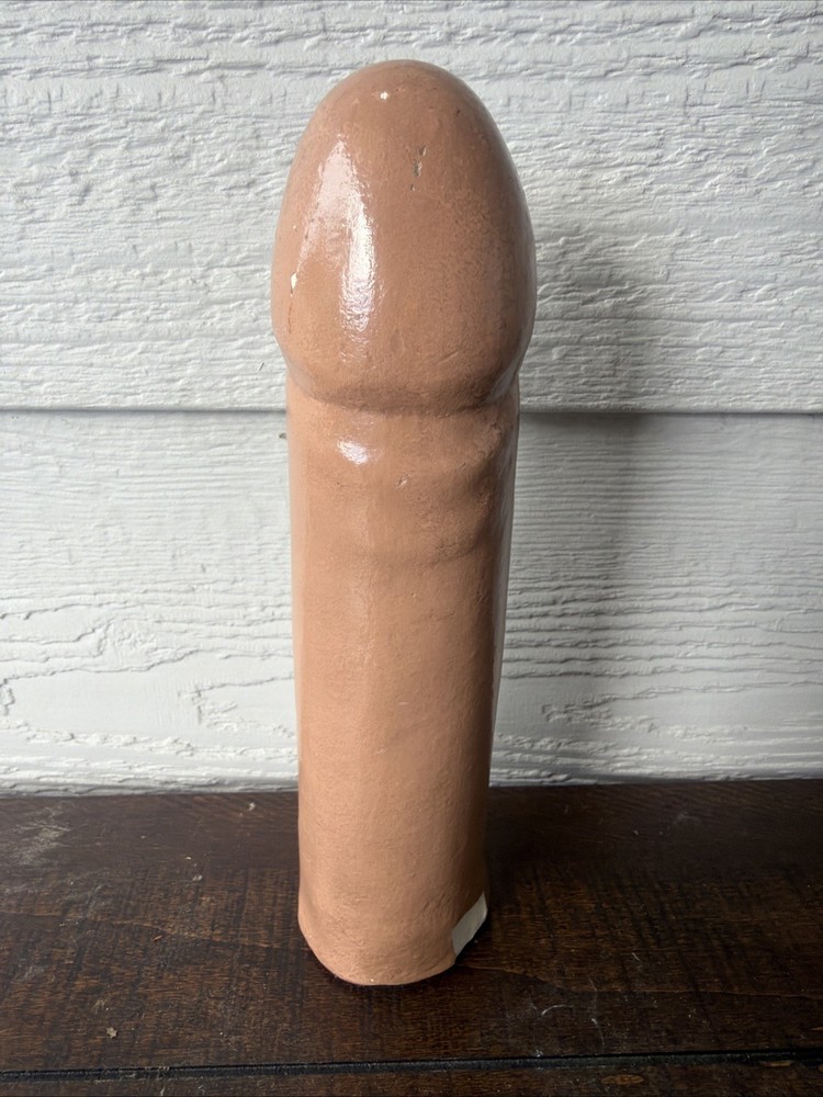 Vintage Risque Novelty Ceramic Monk Phallic Statue Figurine 9"