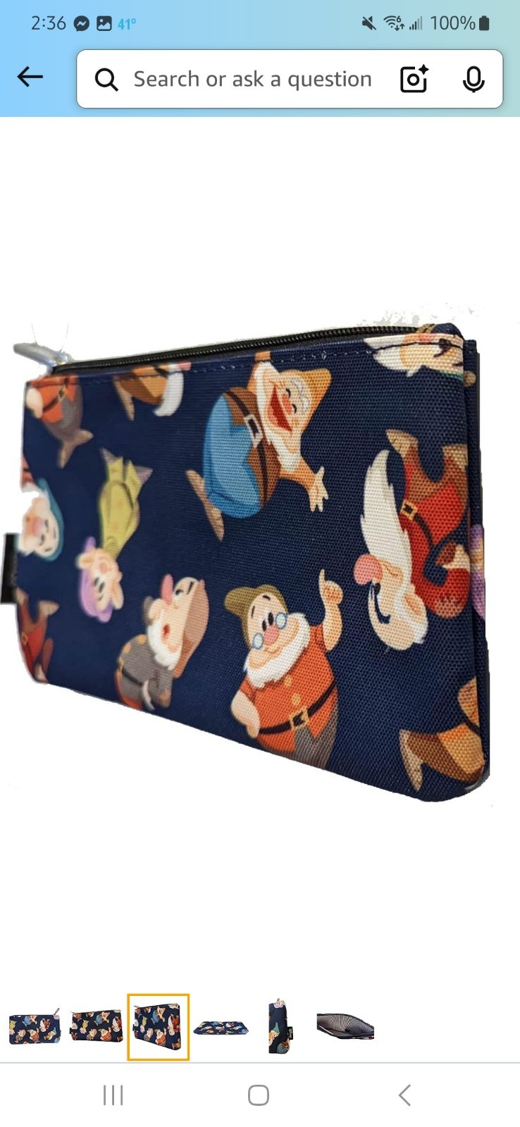 Disney Loungefly Snow White and Seven Dwarves Small Makeup Bag Coin Purse Bag