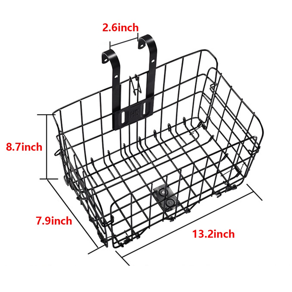 Foldable Bike Front Rear Basket Bicycle Handlebar Rack Pack Carrier Basket Set