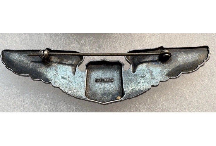 5 WWII / Prewar 1930’s USAC USAAF Full Size Sterling Silver Pilot Wings