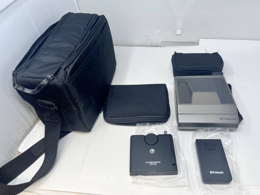 Polaroid Spectra System Camera W/ Remote Transmitter Receiver Filter Set & Case