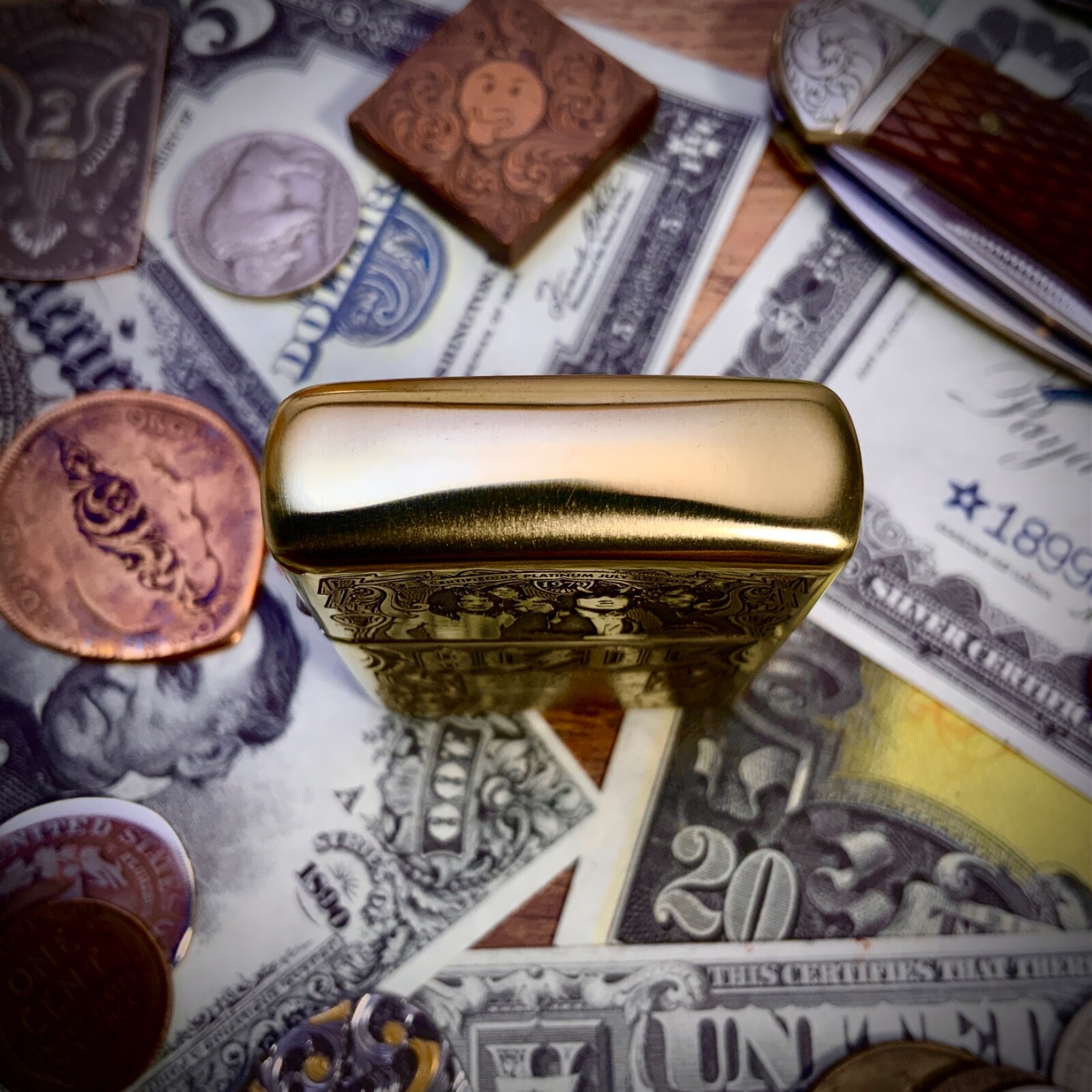 Zippo AC DC Themed Brass Armor Cigarette Lighter - Limited Edition of 50