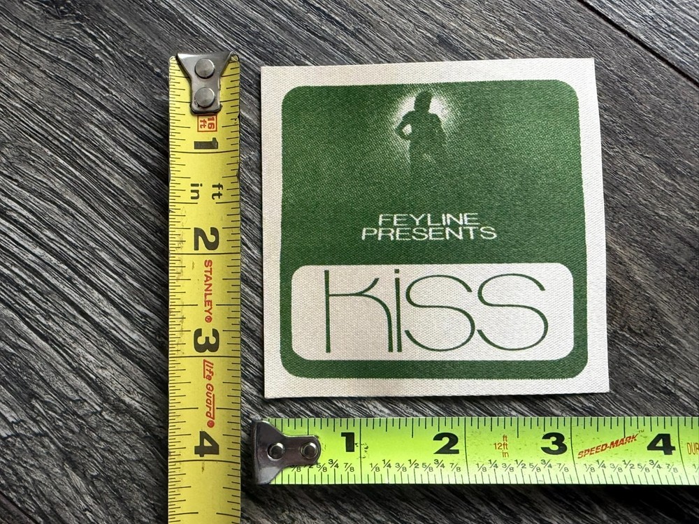 KISS Pass Satin Rock And Roll Over Tour Feyline Green Unused Vintage Kiss Aucoin