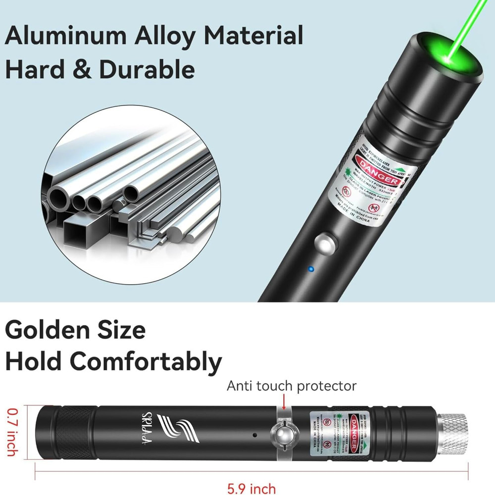 Green USB Rechargeable Presentation Pointer – Perfect for Presentations, Classro