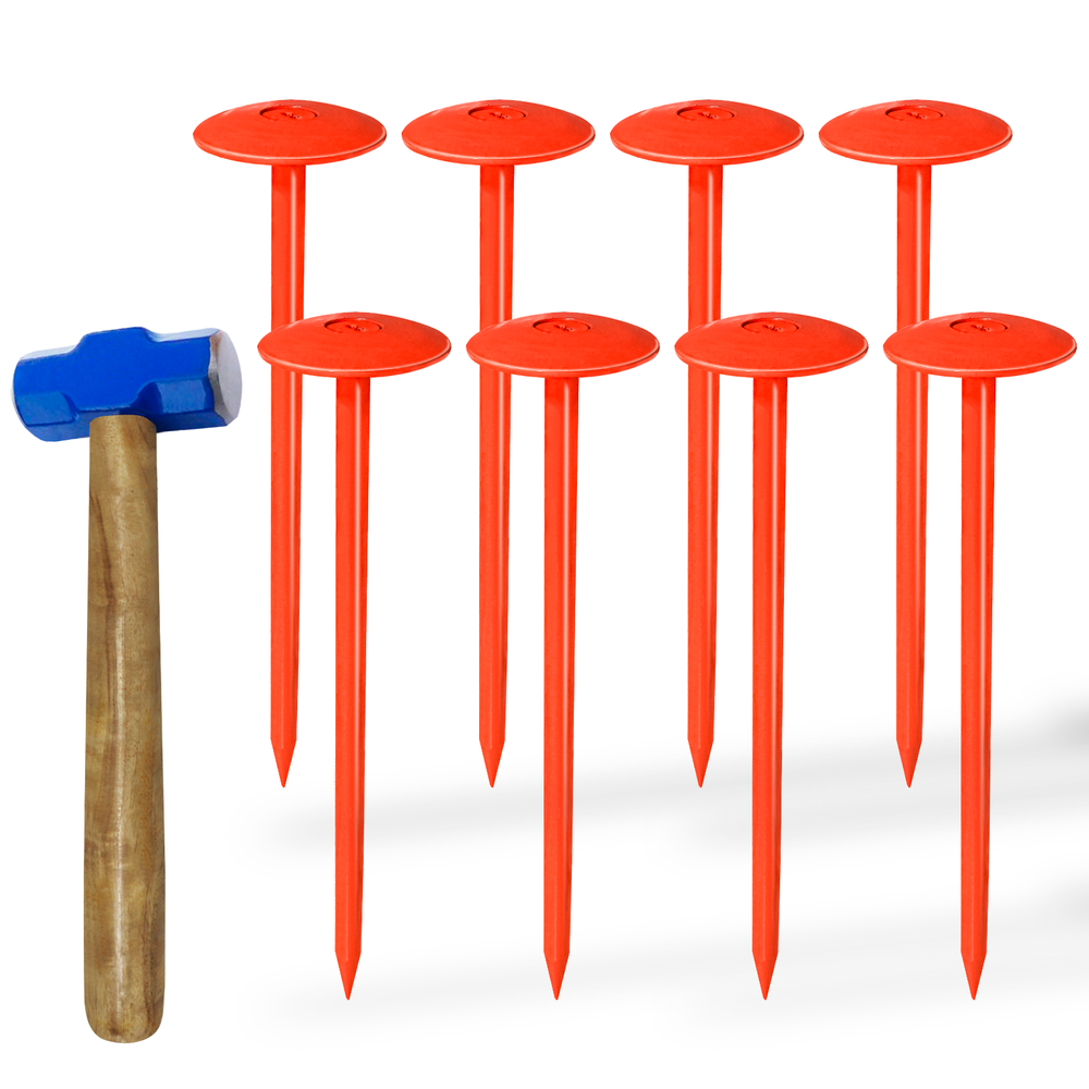 FEBTECH-SepticTank Marker for Property line Markers-2.7"x10" Pack of 8+1 Hammer